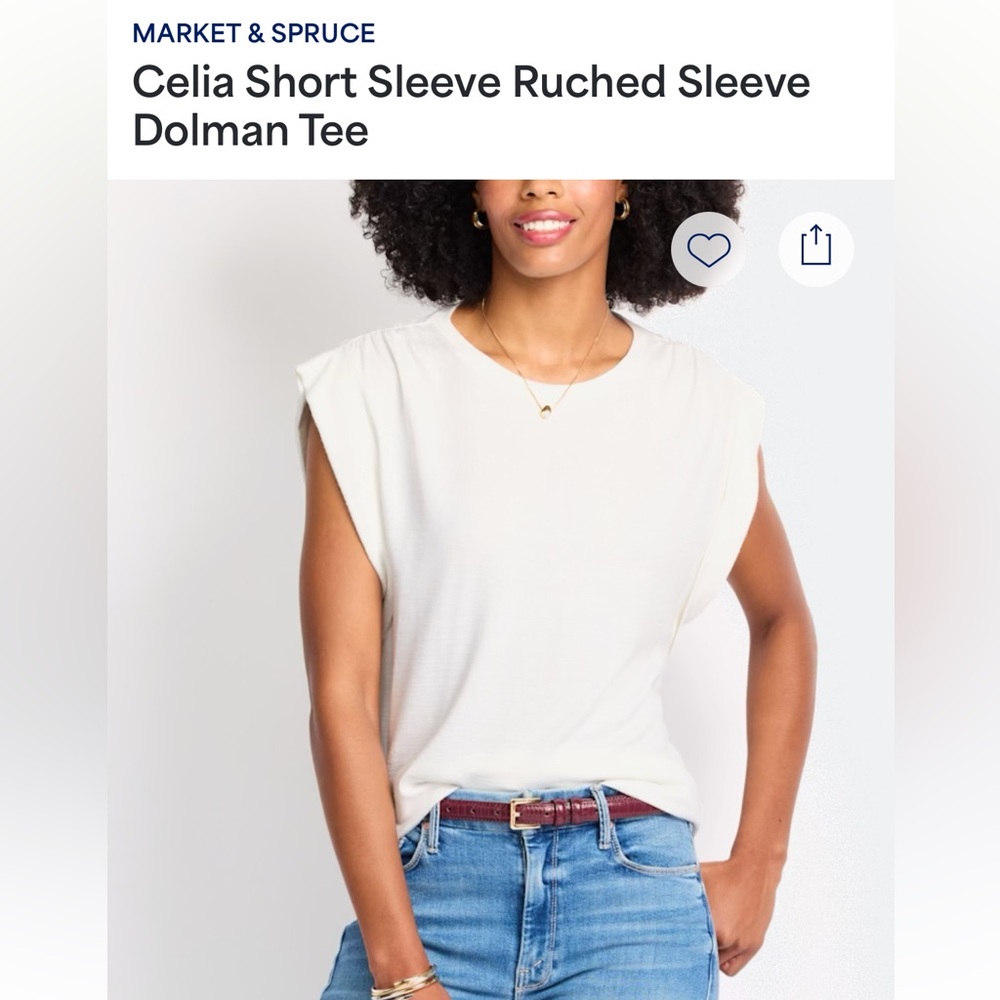 Market & Spruce - Celia Short Sleeve Ruched Sleeve Dolman Tee